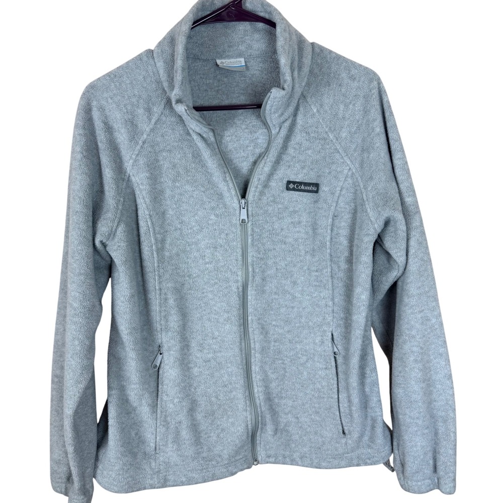 Columbia Womens Full Zip Fleece Jacket Gray Mock Neck‎ WL6439 Size Large